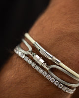 Midnight Lock Grijs Armband ZilverKleurig. Handgemaakte sieraden, luxe heren sieraden, premium kwaliteit sieraden.