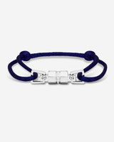 Midnight Lock Donkerblauw Armband Zilverkleurig. Handgemaakte sieraden voor luxe heren. Premium kwaliteit en exclusieve stijl.