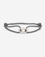 Emerald Guardian Grijs Armband Zilver met zirconia steen, handgemaakte sieraden, luxe heren sieraden.
