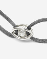 Emerald Guardian Grijs Armband Zilver met verfijnd zilverkleurig oog en zirconia steen.
