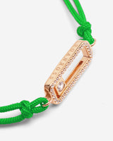 Celestial Balance Rosé Goud Groen Armband met zirkonia en luxe groene band. Handgemaakte sieraden in premium kwaliteit.