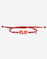 10:10 Liora zilverkleurig rode armband, handgemaakte sieraden, exclusieve sieraden mannen, luxe heren sieraden.