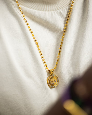 Solar Medallion 10:10 Goudkleurig Ketting - roanross sieraden, handgemaakte sieraden, luxe heren sieraden