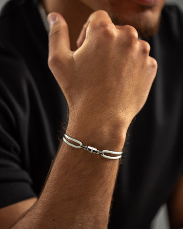 Midnight Lock Grijs Armband Rosè Goudkleurig, handgemaakte sieraden voor luxe heren.