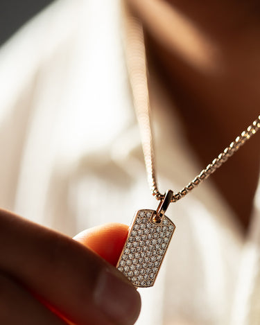 Aurora Pavé Rosé Goudkleurig Ketting met fonkelende zirkonia, handgemaakte sieraden in premium kwaliteit.