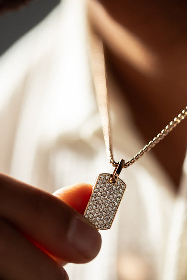 Aurora Pavé Rosé Goudkleurig Ketting met fonkelende zirkonia, handgemaakte sieraden in premium kwaliteit.