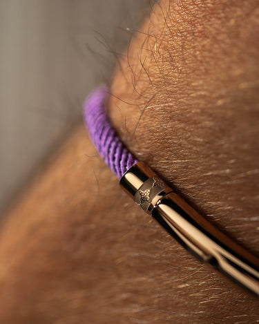 Noirèa Rosé Goudkleurig Paars Armband 3mm met elegante sluiting, handgemaakte sieraden voor mannen