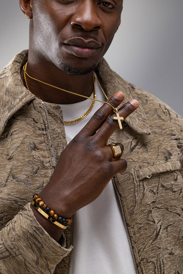 Kreuz des Mutes goldfarbene Kette