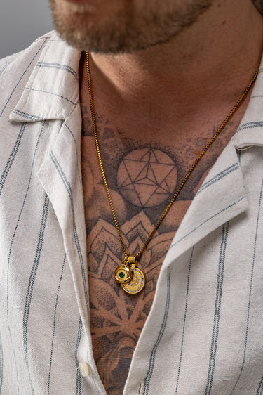 Solar green Eye necklace gold-colored