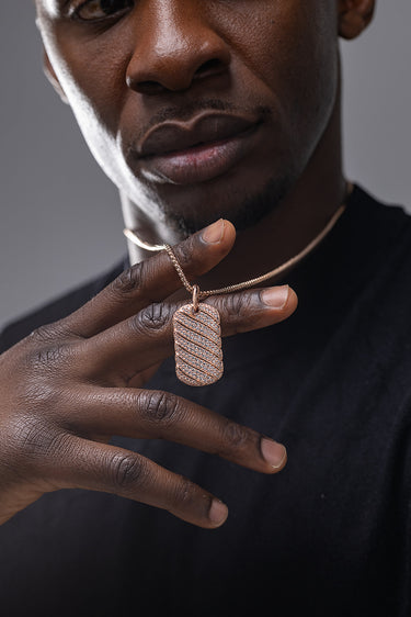 Obsidian SparkTag Anhänger Rosé Goldfarben