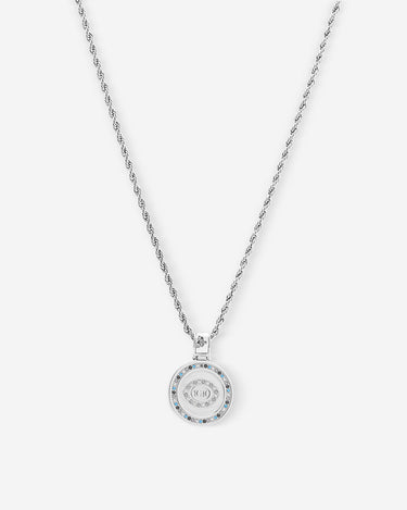 Solar Medallion 10:10 Zilverkleurig Ketting | roanross sieraden | luxe heren sieraden | premium kwaliteit sieraden