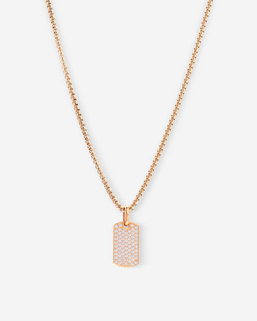 Aurora Pavé Rosé Goudkleurig Ketting, handgemaakte luxe heren sieraden met zirkonia, premium kwaliteit en exclusief design.