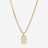 Aurora Pavé Goudkleurig Ketting met fonkelende zirkonia, handgemaakte luxe heren sieraden voor elke gelegenheid.