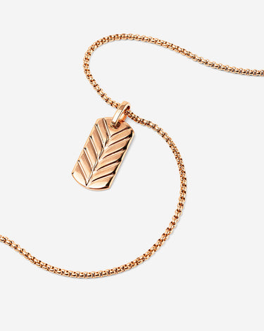 Shadow Arrow Rosé Goudkleurig Ketting, handgemaakte sieraden, luxe heren sieraden, exclusieve sieraden mannen.