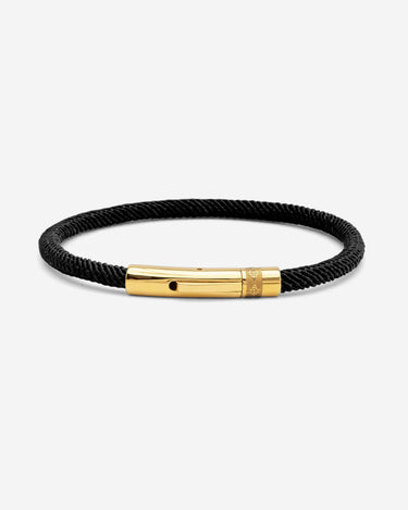 Noirèa Gold-colored Black Bracelet 4mm.
