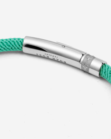 Noirèa silberfarben. Grünes Armband 4mm