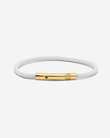 Noirèa Goudkleurig Wit Armband 3mm - handgemaakte sieraden met luxe uitstraling.