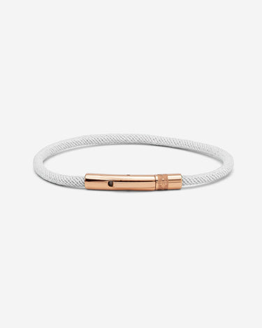 Noirèa Rosé Goudkleurig Wit Armband 3mm - handgemaakte sieraden, luxe heren sieraden, premium kwaliteit sieraden