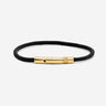 Noirèa Goudkleurig Zwart Armband 3mm - handgemaakte sieraden, luxe heren sieraden, exclusieve sieraden mannen.