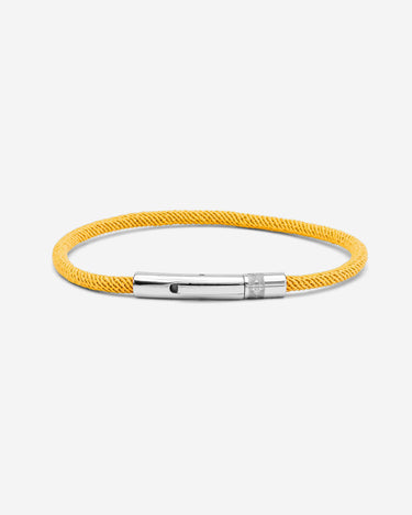 Noirèa Zilverkleurig Geel Armband 3mm - handgemaakte sieraden, luxe heren sieraden, premium kwaliteit sieraden, exclusieve sieraden mannen.