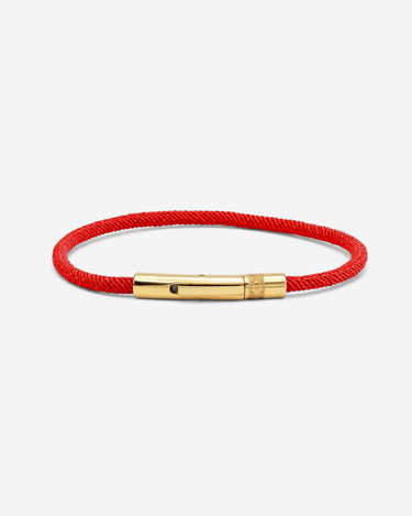 Noirèa Goudkleurig Rood Armband 3mm, handgemaakte sieraden, luxe heren sieraden, premium kwaliteit sieraden, exclusieve sieraden mannen