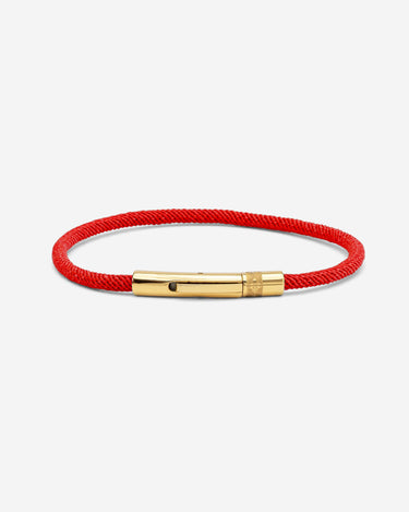 Noirèa Goudkleurig Rood Armband 3mm, handgemaakte sieraden, luxe heren sieraden, premium kwaliteit sieraden, exclusieve sieraden mannen