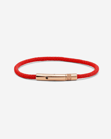 Noirèa Rosé Goudkleurig Rood Armband 3mm - handgemaakte sieraden, luxe heren sieraden, premium kwaliteit sieraden