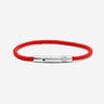 Noirèa Zilverkleurig Rood Armband 3mm, handgemaakte sieraden, luxe heren sieraden, premium kwaliteit sieraden.