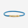 Noirèa Goudkleurig Lichtblauw Armband 3mm - handgemaakte sieraden, luxe heren sieraden, premium kwaliteit sieraden