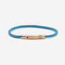 Noirèa Rosé GoudKleurig Lichtblauw Armband 3mm - handgemaakte sieraden, luxe heren sieraden, premium kwaliteit sieraden
