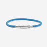 Noirèa Zilverkleurig Lichtblauw Armband 3mm - handgemaakte sieraden, luxe heren sieraden, premium kwaliteit sieraden.