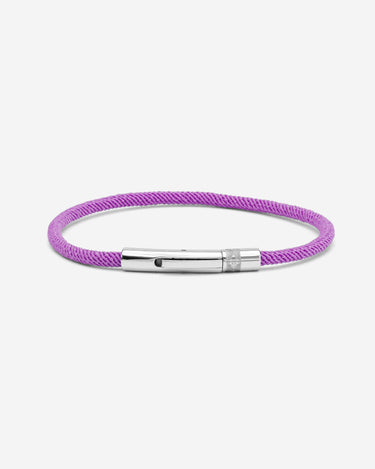 Noirèa ZilverKleurig Paars Armband 3mm, handgemaakte sieraden, luxe heren sieraden