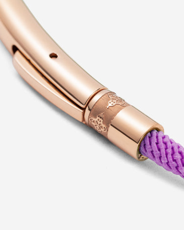 Noirèa Rosé Goudkleurig Paars Armband 3mm, elegante sluiting&paars design, handgemaakte sieraden.