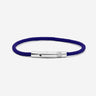 Noirèa Zilverkleurig Donkerblauw Armband 3mm, handgemaakte sieraden, luxe heren sieraden.