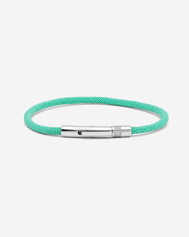 Noirèa Zilverkleurig Groen Armband 3mm, handgemaakte sieraden, luxe heren sieraden, premium kwaliteit sieraden
