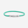 Noirèa Zilverkleurig Groen Armband 3mm, handgemaakte sieraden, luxe heren sieraden, premium kwaliteit sieraden