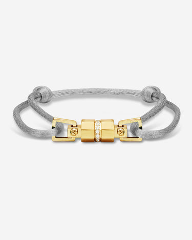 Midnight Lock Grijs Armband Goudkleurig. Elegant handgemaakt heren sieraden, luxe uitstraling.
