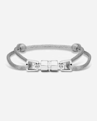 Midnight Lock Grijs Armband Zilverkleurig, handgemaakte sieraden voor luxe heren met premium kwaliteit.