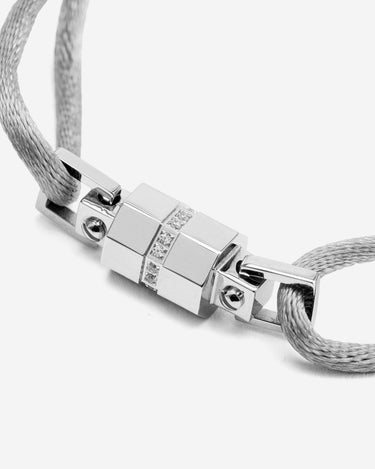 Midnight Lock Grijs Armband Zilverkleurig - elegante handgemaakte sieraden met luxe uitstraling