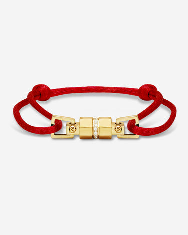 Midnight Lock Rood Armband Goudkleurig. Handgemaakte sieraden voor luxe heren met premium kwaliteit.