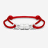 Midnight Lock Rood Armband Zilverkleurig. Handgemaakte sieraden in luxe ontwerp voor mannen.