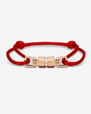 Midnight Lock Rood Armband Rosè Goudkleurig. Handgemaakt, luxe heren sieraden in premium kwaliteit.