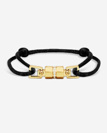 Midnight Lock Black Bracelet Gold-colored. 8mm