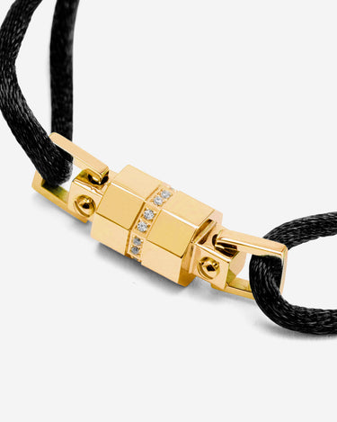 Midnight Lock Black Bracelet Gold-colored. 8mm