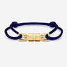 Midnight Lock Donkerblauw Armband Goudkleurig. Handgemaakte sieraden voor luxe heren, premium kwaliteit.