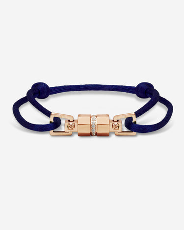 Midnight Lock Donkerblauw Armband Rosè Goudkleurig, handgemaakte sieraden voor luxe heren.