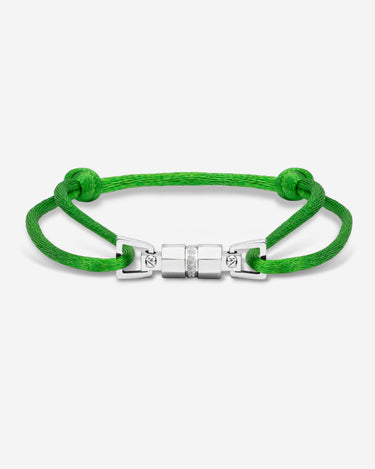Midnight Lock Groen Armband Zilverkleurig, handgemaakte sieraden, luxe heren sieraden, premium kwaliteit sieraden, exclusieve sieraden mannen.