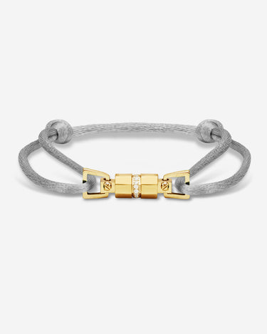 Midnight Lock Grijs Armband Goudkleurig. Voor handgemaakte sieraden, luxe heren sieraden, premium kwaliteit sieraden, exclusieve sieraden mannen.