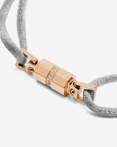 Midnight Lock Grijs Armband Rosè Goudkleurig. Handgemaakte sieraden, luxe heren sieraden, premium kwaliteit sieraden.