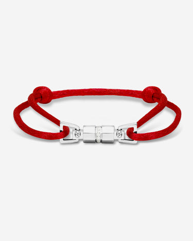 Midnight Lock Rood Armband ZilverKleurig. Handgemaakte sieraden, luxe heren sieraden, premium kwaliteit sieraden, exclusieve sieraden mannen.
